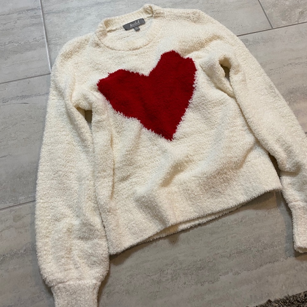 Marled Heart Sweater